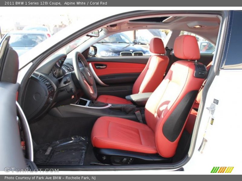Alpine White / Coral Red 2011 BMW 1 Series 128i Coupe
