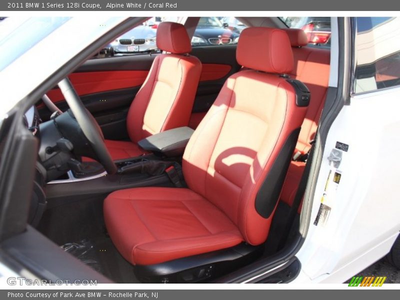 Alpine White / Coral Red 2011 BMW 1 Series 128i Coupe