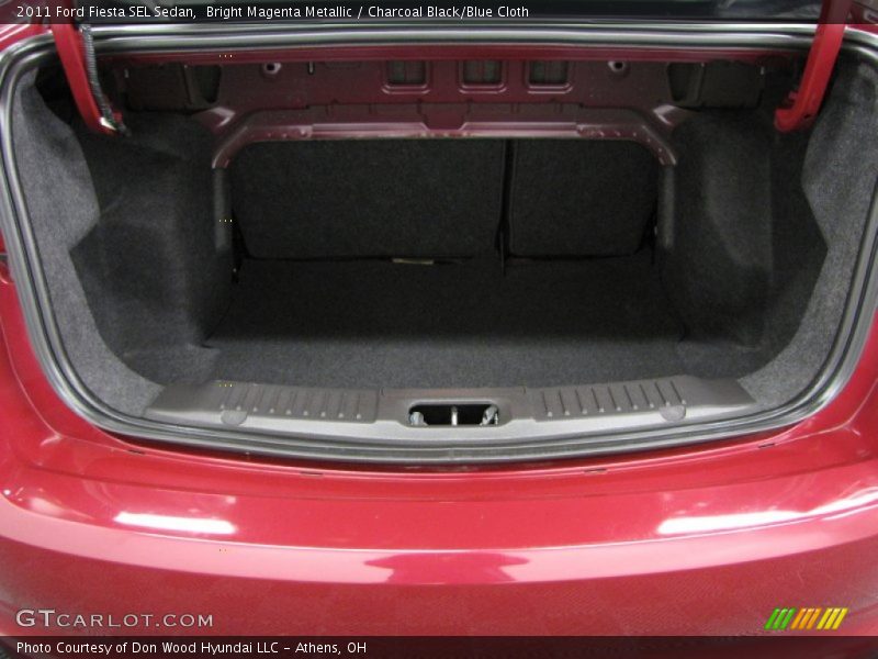 Bright Magenta Metallic / Charcoal Black/Blue Cloth 2011 Ford Fiesta SEL Sedan