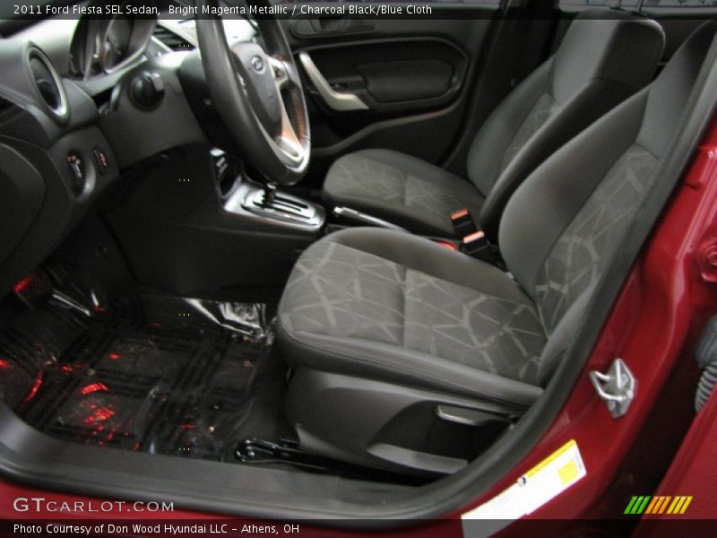Bright Magenta Metallic / Charcoal Black/Blue Cloth 2011 Ford Fiesta SEL Sedan