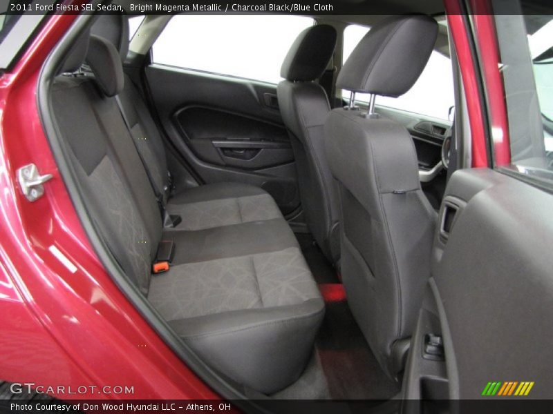 Bright Magenta Metallic / Charcoal Black/Blue Cloth 2011 Ford Fiesta SEL Sedan