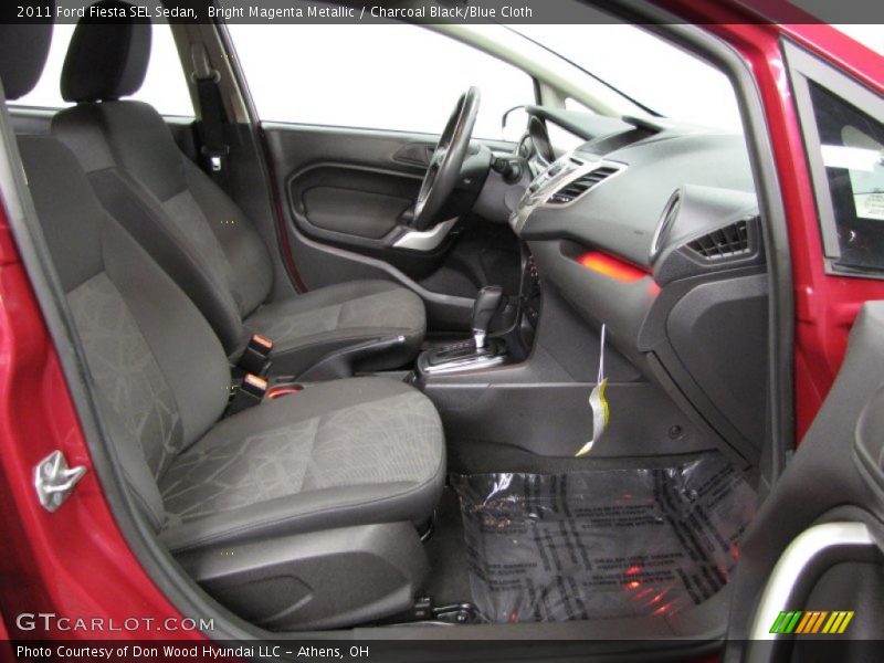 Bright Magenta Metallic / Charcoal Black/Blue Cloth 2011 Ford Fiesta SEL Sedan