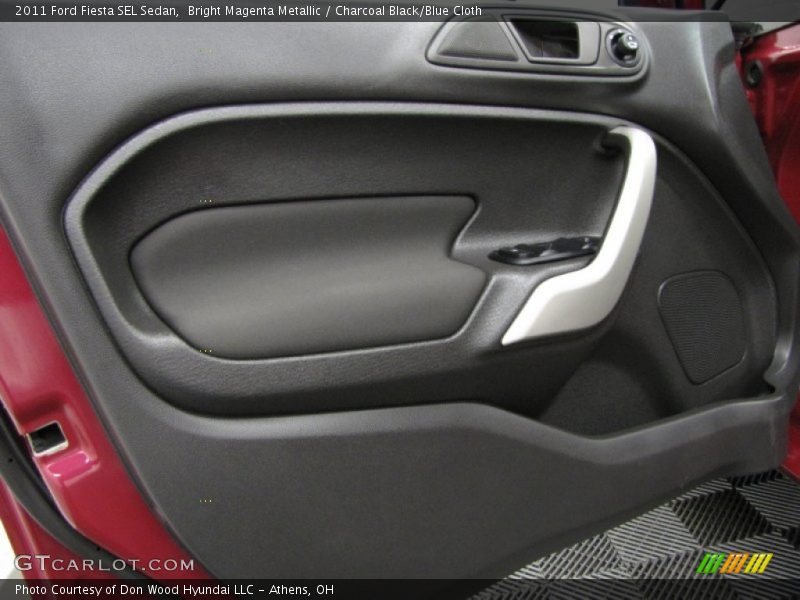 Bright Magenta Metallic / Charcoal Black/Blue Cloth 2011 Ford Fiesta SEL Sedan