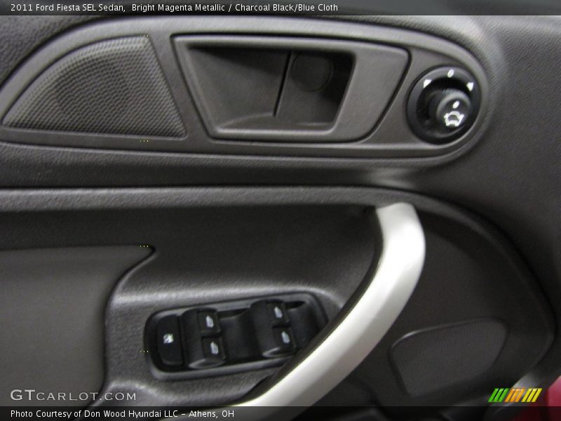 Bright Magenta Metallic / Charcoal Black/Blue Cloth 2011 Ford Fiesta SEL Sedan