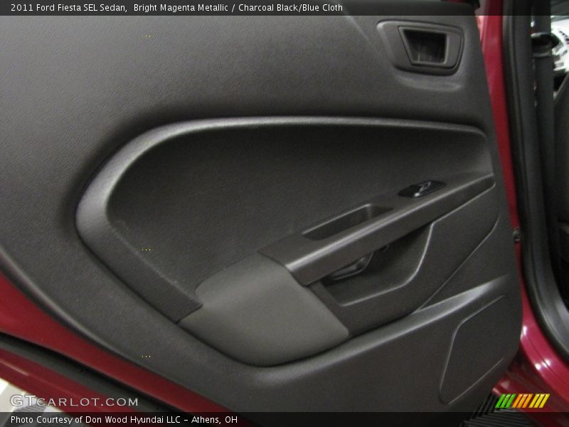 Bright Magenta Metallic / Charcoal Black/Blue Cloth 2011 Ford Fiesta SEL Sedan