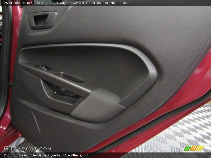 Bright Magenta Metallic / Charcoal Black/Blue Cloth 2011 Ford Fiesta SEL Sedan