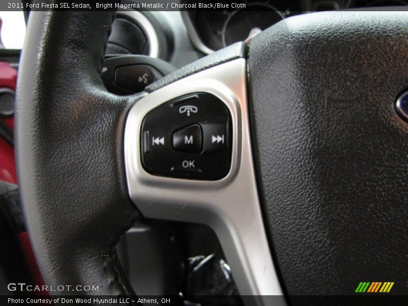 Bright Magenta Metallic / Charcoal Black/Blue Cloth 2011 Ford Fiesta SEL Sedan