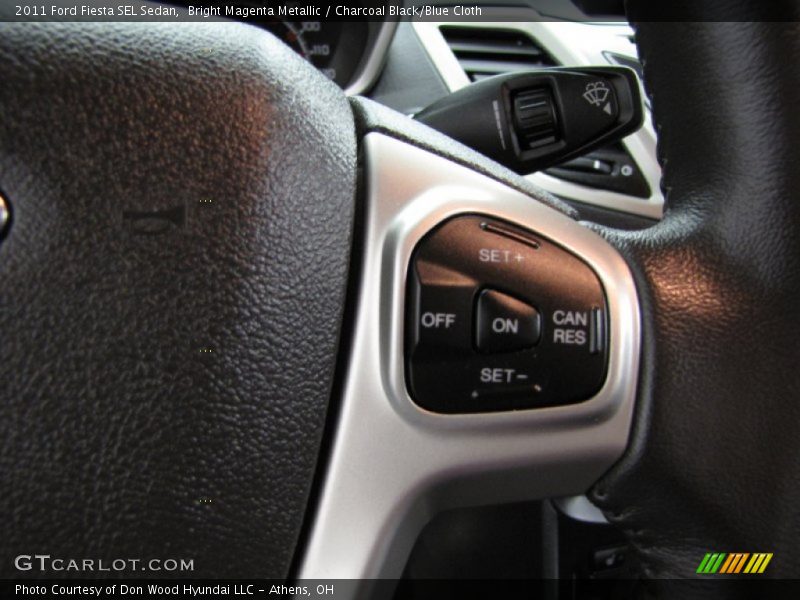 Bright Magenta Metallic / Charcoal Black/Blue Cloth 2011 Ford Fiesta SEL Sedan