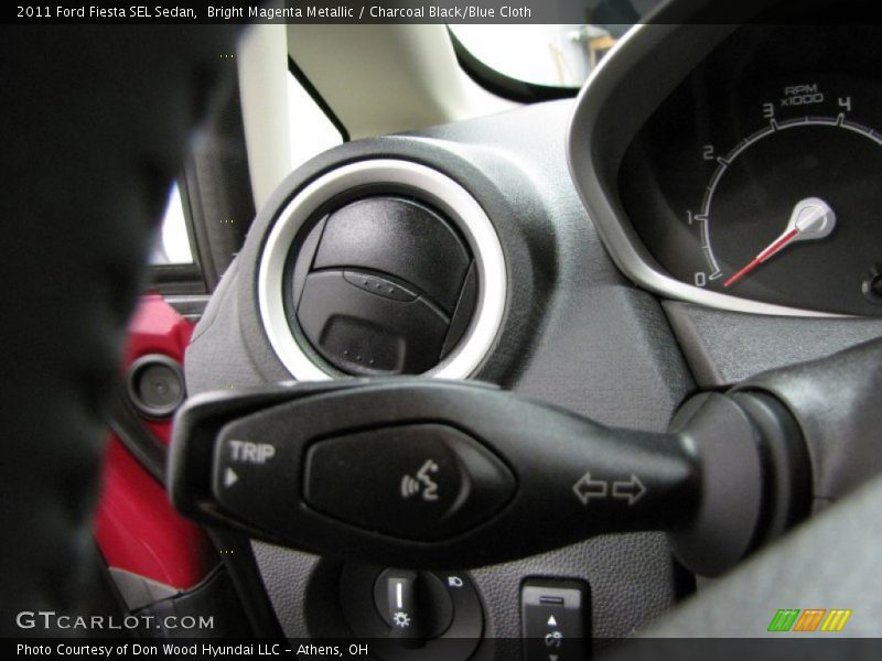 Bright Magenta Metallic / Charcoal Black/Blue Cloth 2011 Ford Fiesta SEL Sedan