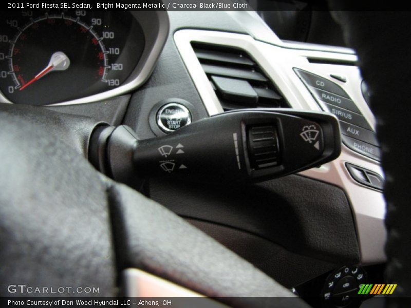 Bright Magenta Metallic / Charcoal Black/Blue Cloth 2011 Ford Fiesta SEL Sedan
