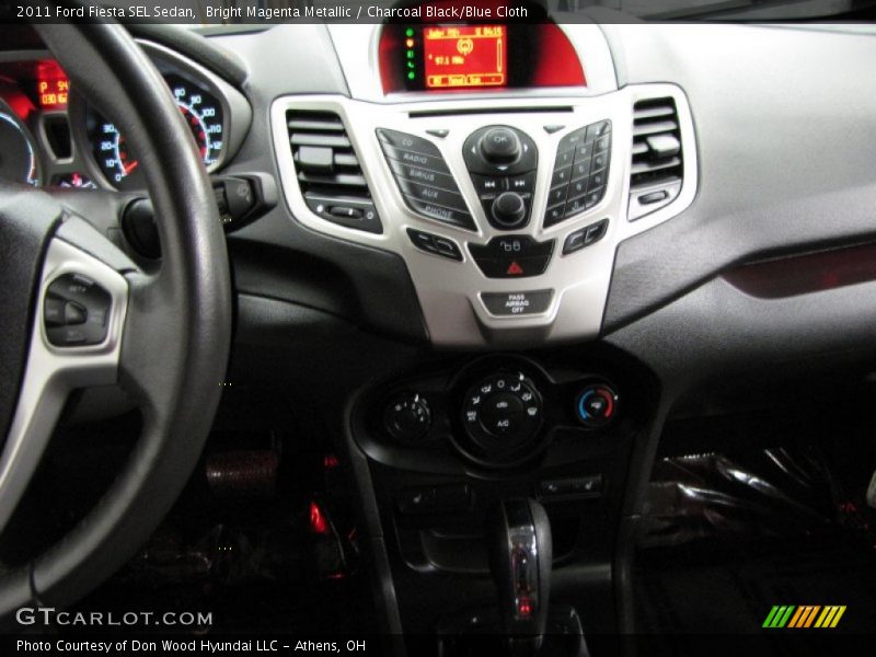Bright Magenta Metallic / Charcoal Black/Blue Cloth 2011 Ford Fiesta SEL Sedan