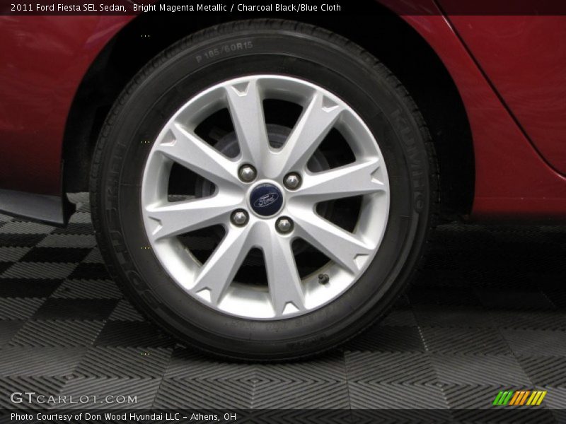 Bright Magenta Metallic / Charcoal Black/Blue Cloth 2011 Ford Fiesta SEL Sedan