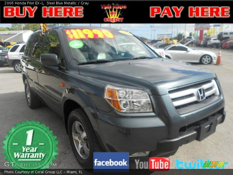 Steel Blue Metallic / Gray 2006 Honda Pilot EX-L