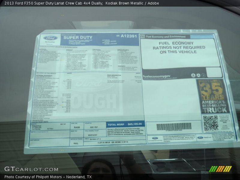 Kodiak Brown Metallic / Adobe 2013 Ford F350 Super Duty Lariat Crew Cab 4x4 Dually