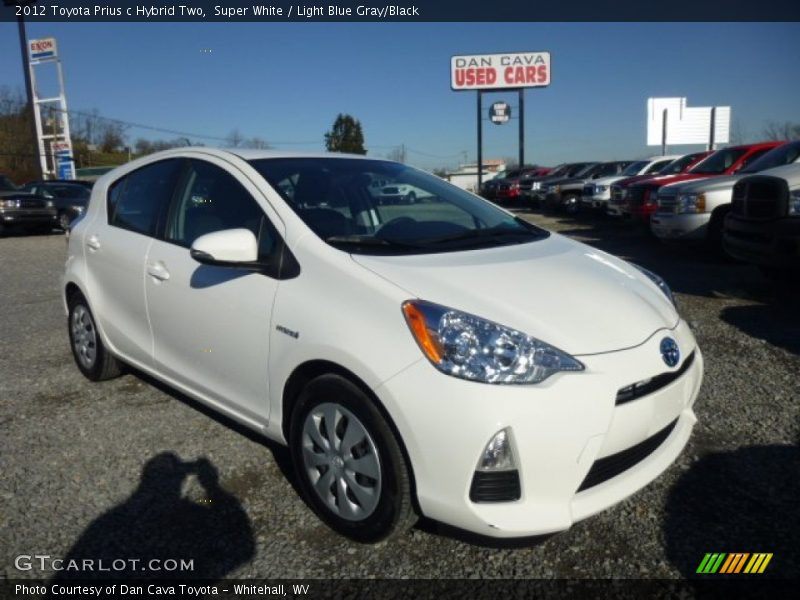 Super White / Light Blue Gray/Black 2012 Toyota Prius c Hybrid Two