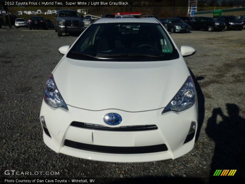 Super White / Light Blue Gray/Black 2012 Toyota Prius c Hybrid Two