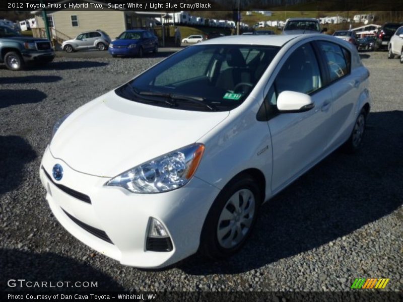 Super White / Light Blue Gray/Black 2012 Toyota Prius c Hybrid Two
