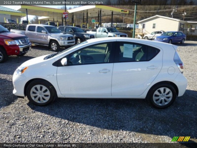 Super White / Light Blue Gray/Black 2012 Toyota Prius c Hybrid Two
