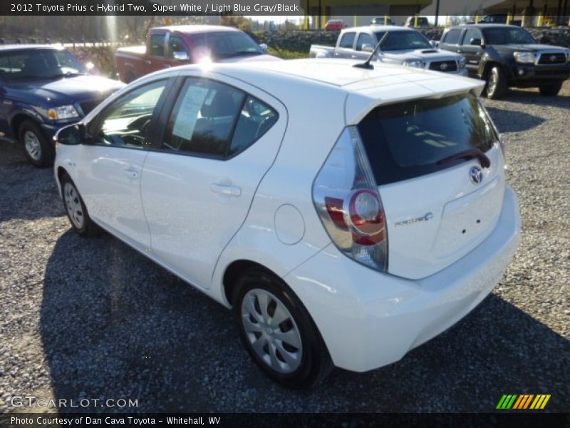 Super White / Light Blue Gray/Black 2012 Toyota Prius c Hybrid Two
