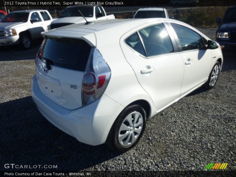 Super White / Light Blue Gray/Black 2012 Toyota Prius c Hybrid Two