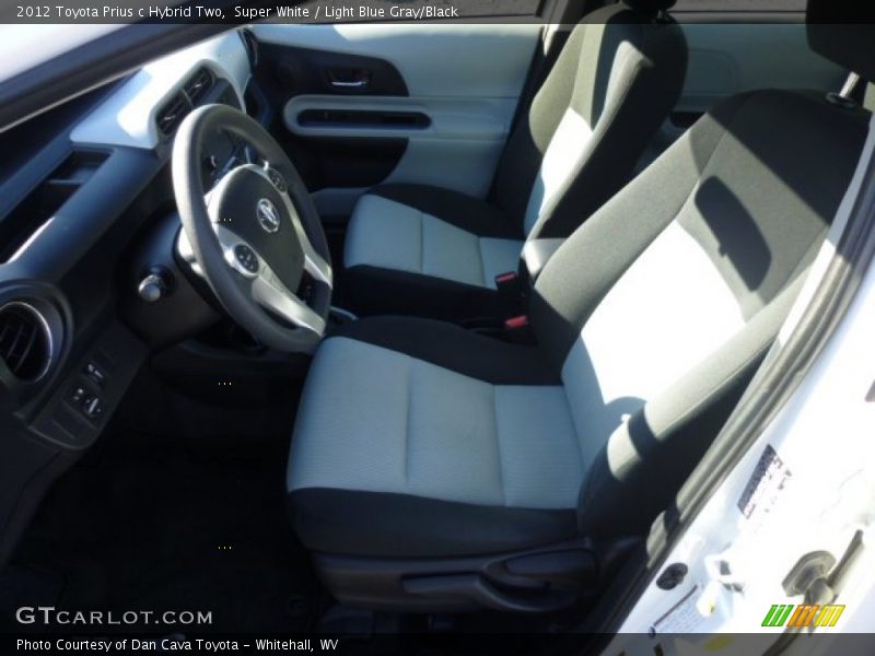 Super White / Light Blue Gray/Black 2012 Toyota Prius c Hybrid Two