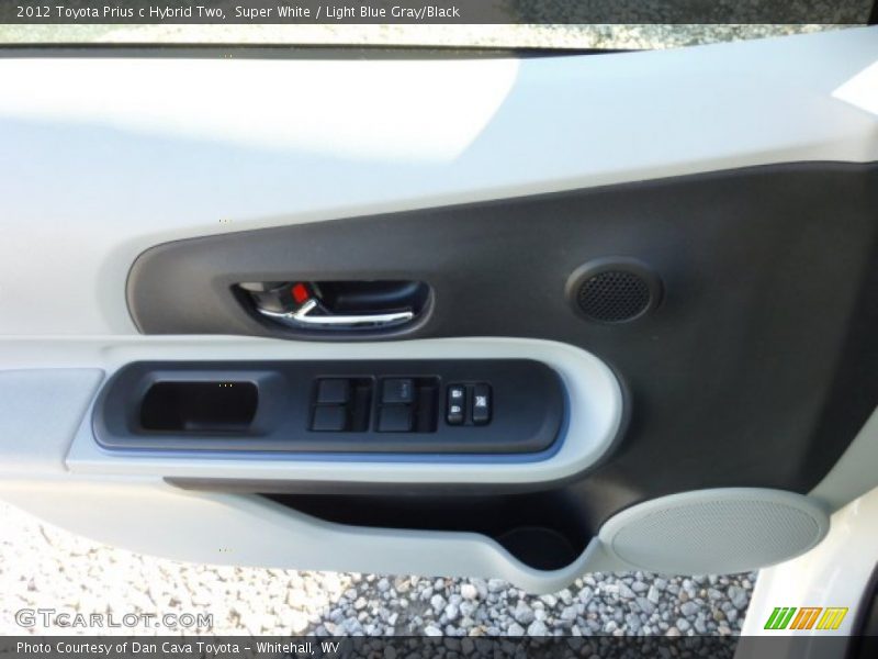 Super White / Light Blue Gray/Black 2012 Toyota Prius c Hybrid Two
