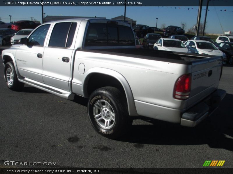 Bright Silver Metallic / Dark Slate Gray 2002 Dodge Dakota Sport Quad Cab 4x4