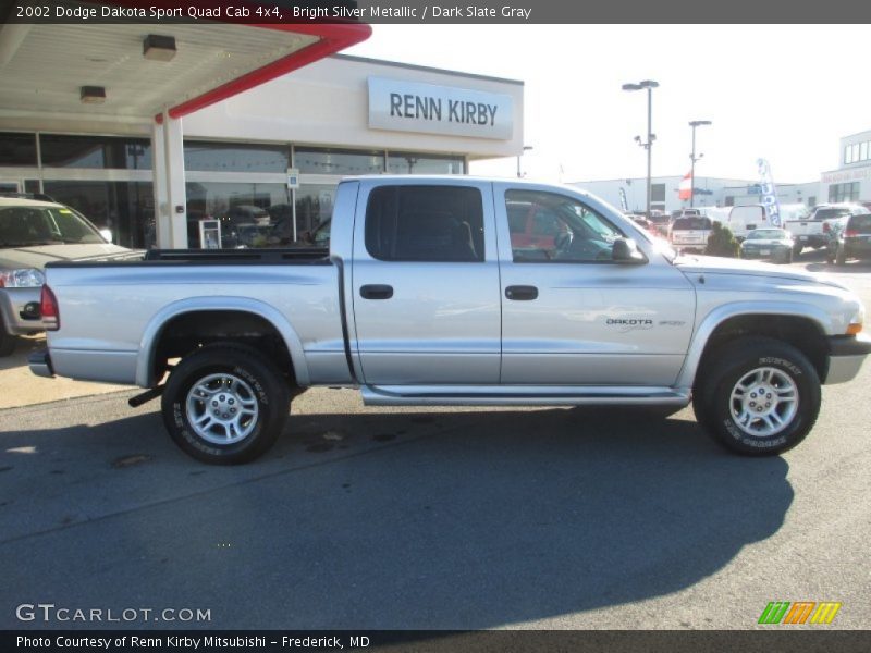 Bright Silver Metallic / Dark Slate Gray 2002 Dodge Dakota Sport Quad Cab 4x4