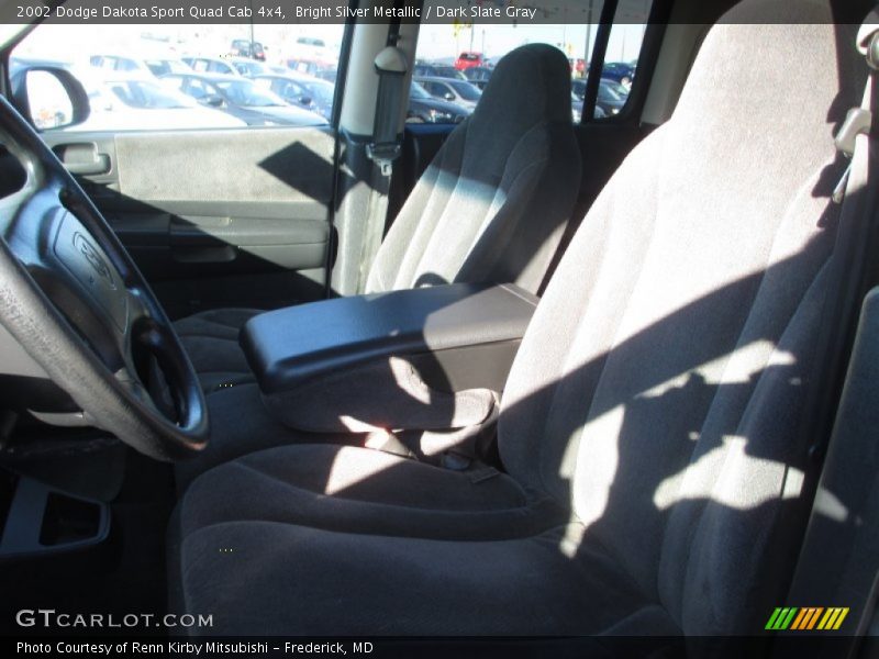 Bright Silver Metallic / Dark Slate Gray 2002 Dodge Dakota Sport Quad Cab 4x4