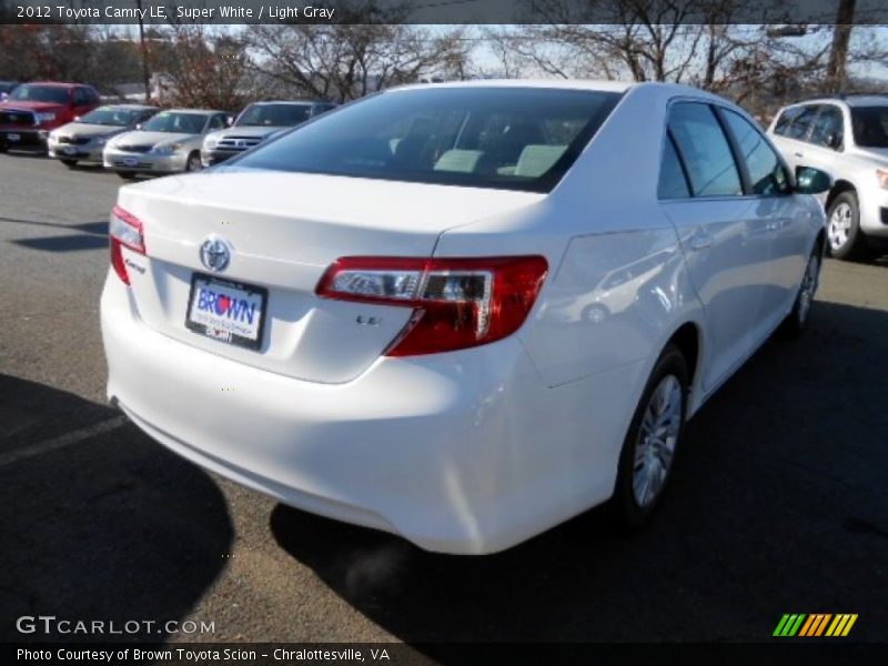 Super White / Light Gray 2012 Toyota Camry LE