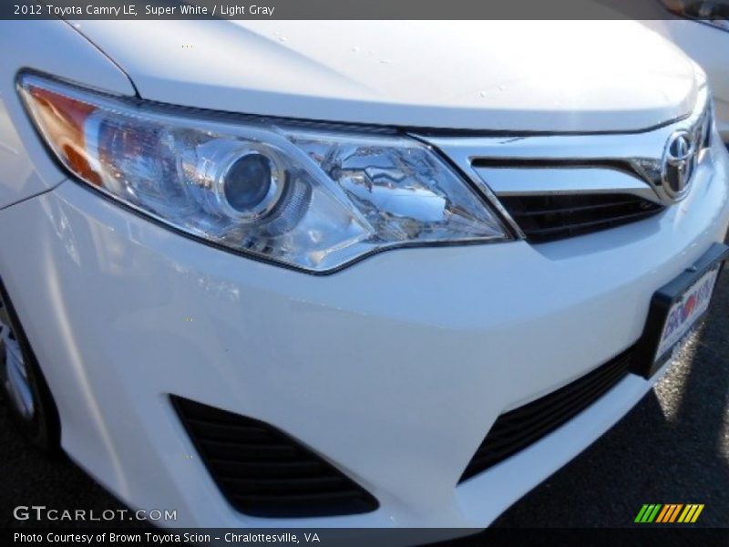 Super White / Light Gray 2012 Toyota Camry LE