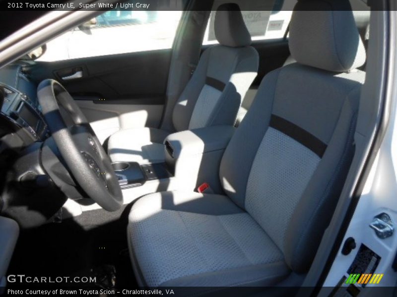 Super White / Light Gray 2012 Toyota Camry LE