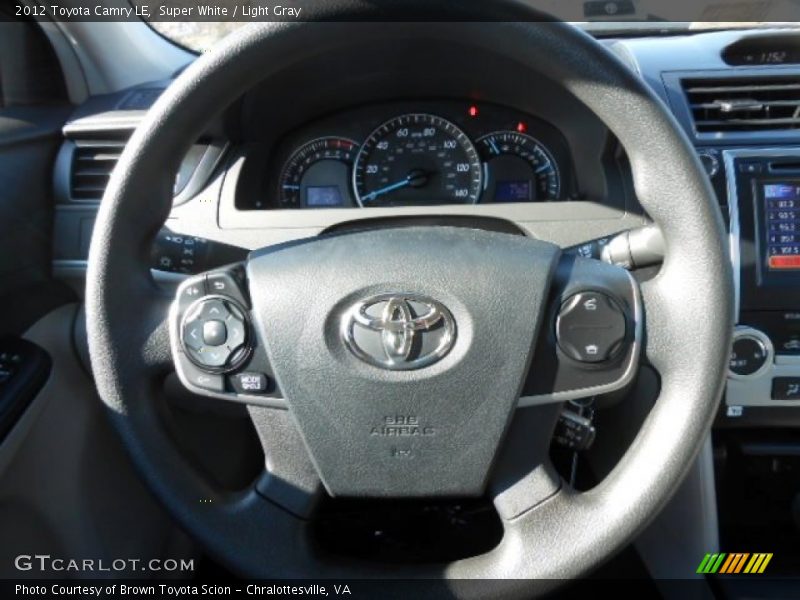 Super White / Light Gray 2012 Toyota Camry LE