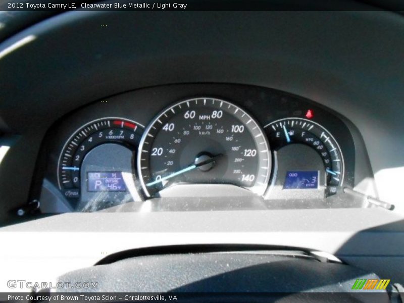 Clearwater Blue Metallic / Light Gray 2012 Toyota Camry LE