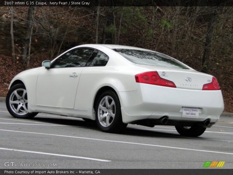 Ivory Pearl / Stone Gray 2007 Infiniti G 35 Coupe