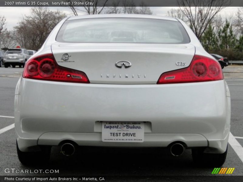 Ivory Pearl / Stone Gray 2007 Infiniti G 35 Coupe