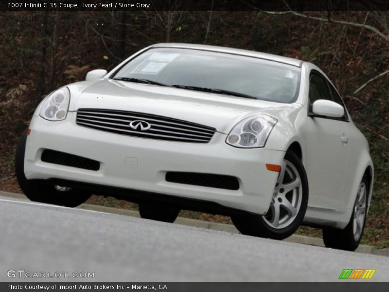 Ivory Pearl / Stone Gray 2007 Infiniti G 35 Coupe