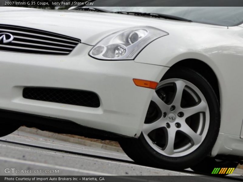 Ivory Pearl / Stone Gray 2007 Infiniti G 35 Coupe