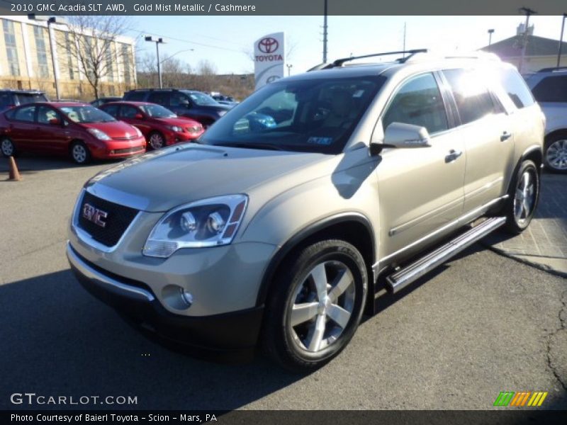 Gold Mist Metallic / Cashmere 2010 GMC Acadia SLT AWD