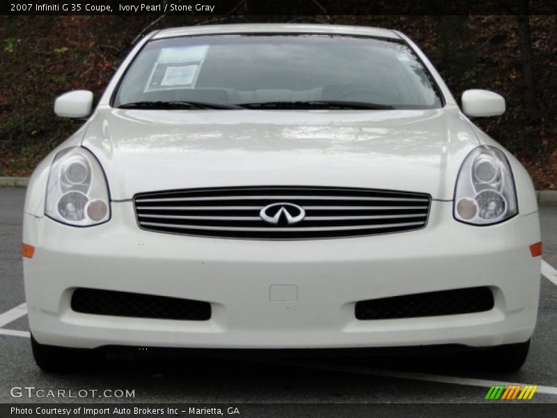 Ivory Pearl / Stone Gray 2007 Infiniti G 35 Coupe