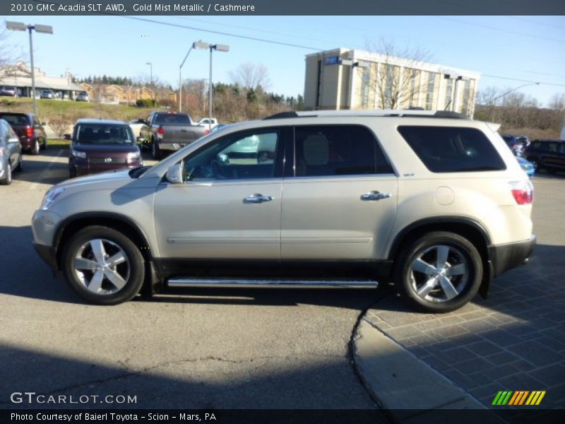 Gold Mist Metallic / Cashmere 2010 GMC Acadia SLT AWD