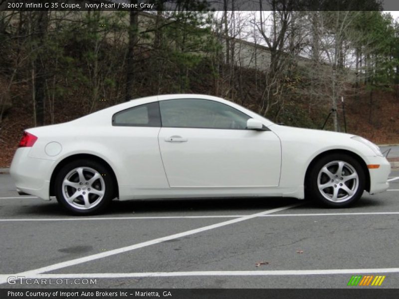 Ivory Pearl / Stone Gray 2007 Infiniti G 35 Coupe