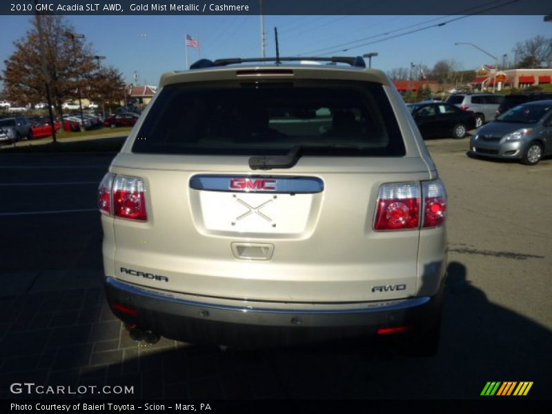 Gold Mist Metallic / Cashmere 2010 GMC Acadia SLT AWD