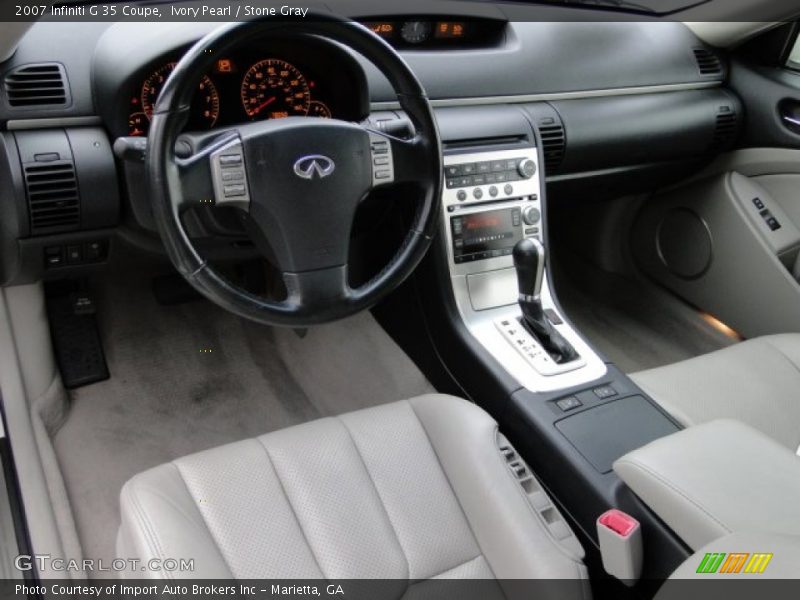 Ivory Pearl / Stone Gray 2007 Infiniti G 35 Coupe