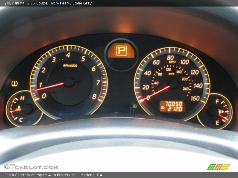 Ivory Pearl / Stone Gray 2007 Infiniti G 35 Coupe