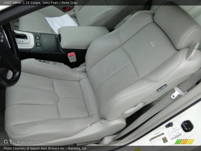 Ivory Pearl / Stone Gray 2007 Infiniti G 35 Coupe