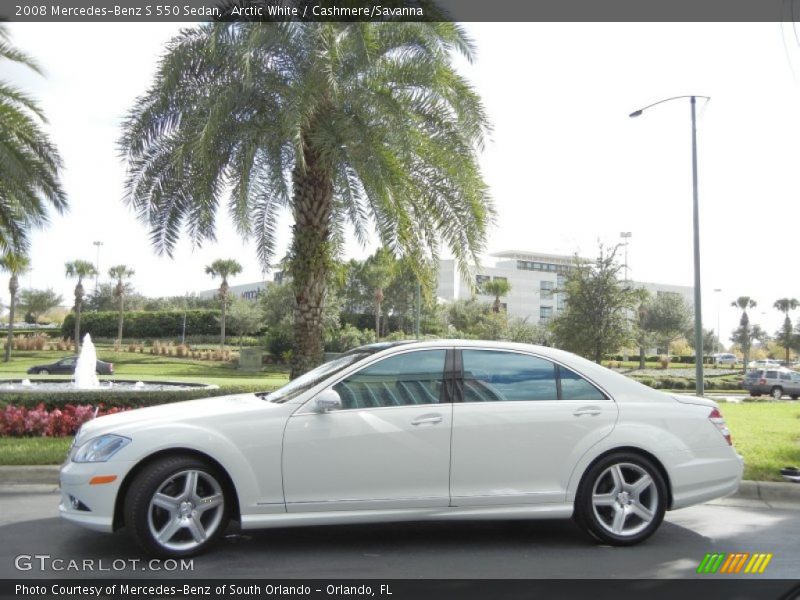 Arctic White / Cashmere/Savanna 2008 Mercedes-Benz S 550 Sedan