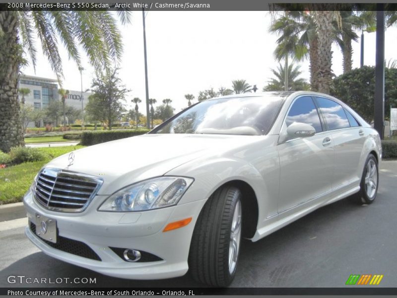 Arctic White / Cashmere/Savanna 2008 Mercedes-Benz S 550 Sedan
