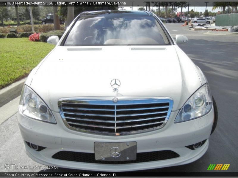Arctic White / Cashmere/Savanna 2008 Mercedes-Benz S 550 Sedan