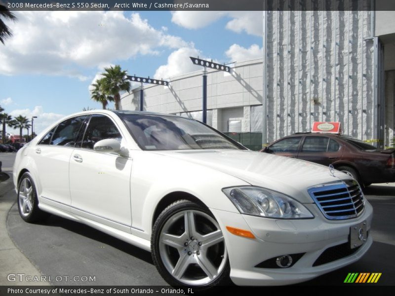 Arctic White / Cashmere/Savanna 2008 Mercedes-Benz S 550 Sedan